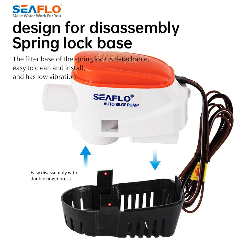 Marine Water Pump Small Bilge Pump 12V24V Yacht Drainage Fast Boat DC Submersible Pump Bilge Automatic Drainage Pump