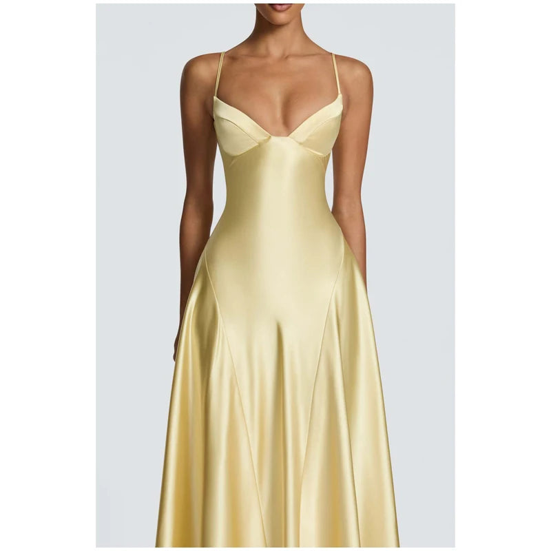 Women Satin One Shoulder Cutout Maxi Dress Elegant Green Ruched Mermaid Slim Fit Flowy Vestido 2026 Lady Summer Evening Dresses