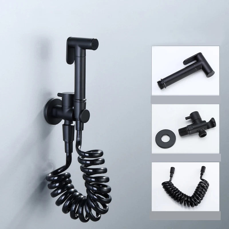 Brass Handheld Toilet Bidet Sprayer Set Accessories Black Bidet Faucet for Bathroom Sprayer Shower Head Self Cleaning White