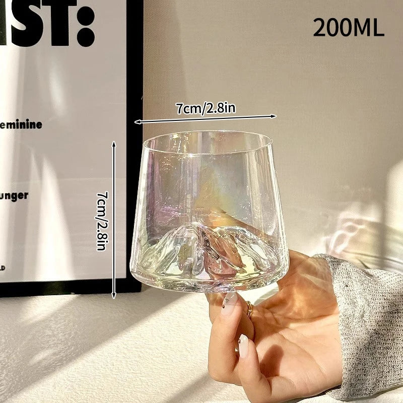 Transparent Whiskey Glasses Mountain Crystal Glass Drinking Glasses for Drinking Bourbon, Cognac, Scotch, Cocktails 125-380ml