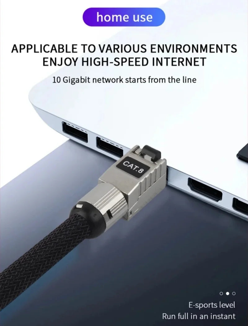 40Gbps Cat8 Ethernet Cables RJ45 30M 20M Cat 8 High Speed No Breakage Internet Networking Cable E-Sports Level Full Shielded
