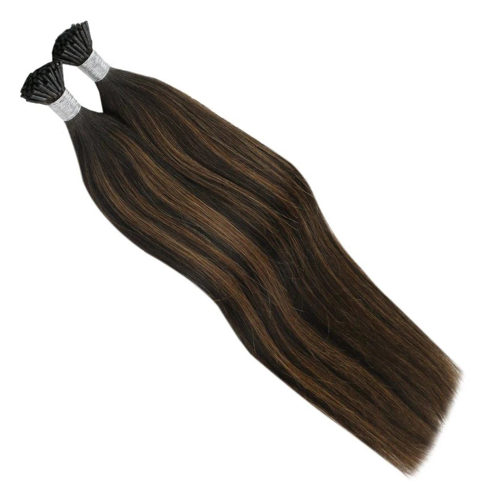 Moresoo Itip Hair Extensions Natural Straight Machine Remy 100% Real Human Hair Italy Keratin Fusion Stick Tipped Extensions