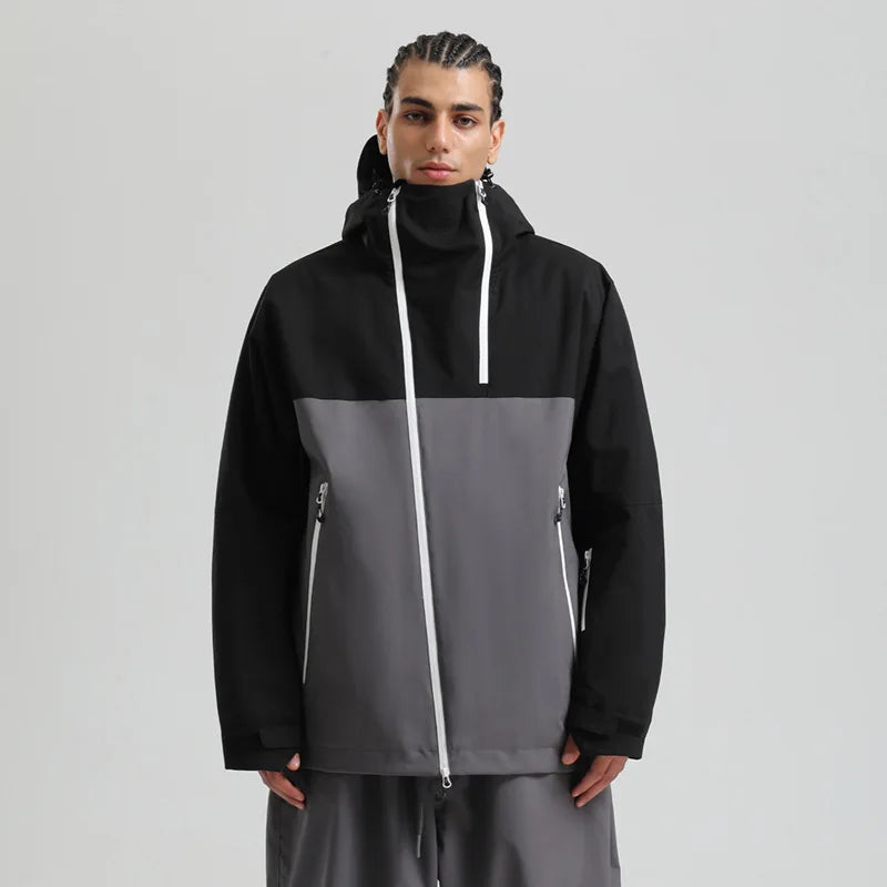 Gsou Snow Unisex Color-Block Ski Jacket Waterproof Snowboard Coat Breathable Loose Fit Women Men Professional Ski Wear