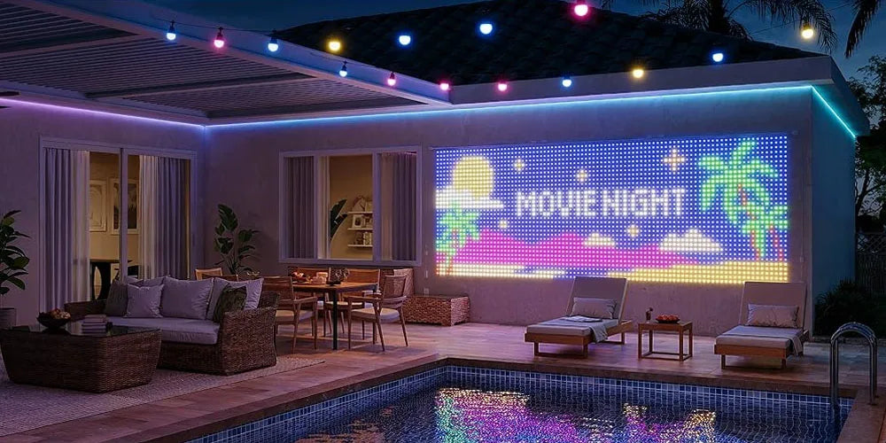 Smart LED Curtain Lights, 400 LEDs RGB+IC Color Changing Wall Lights, 9.84x9.84ft Indoor Dynamic DIY Pattern LED String Lights