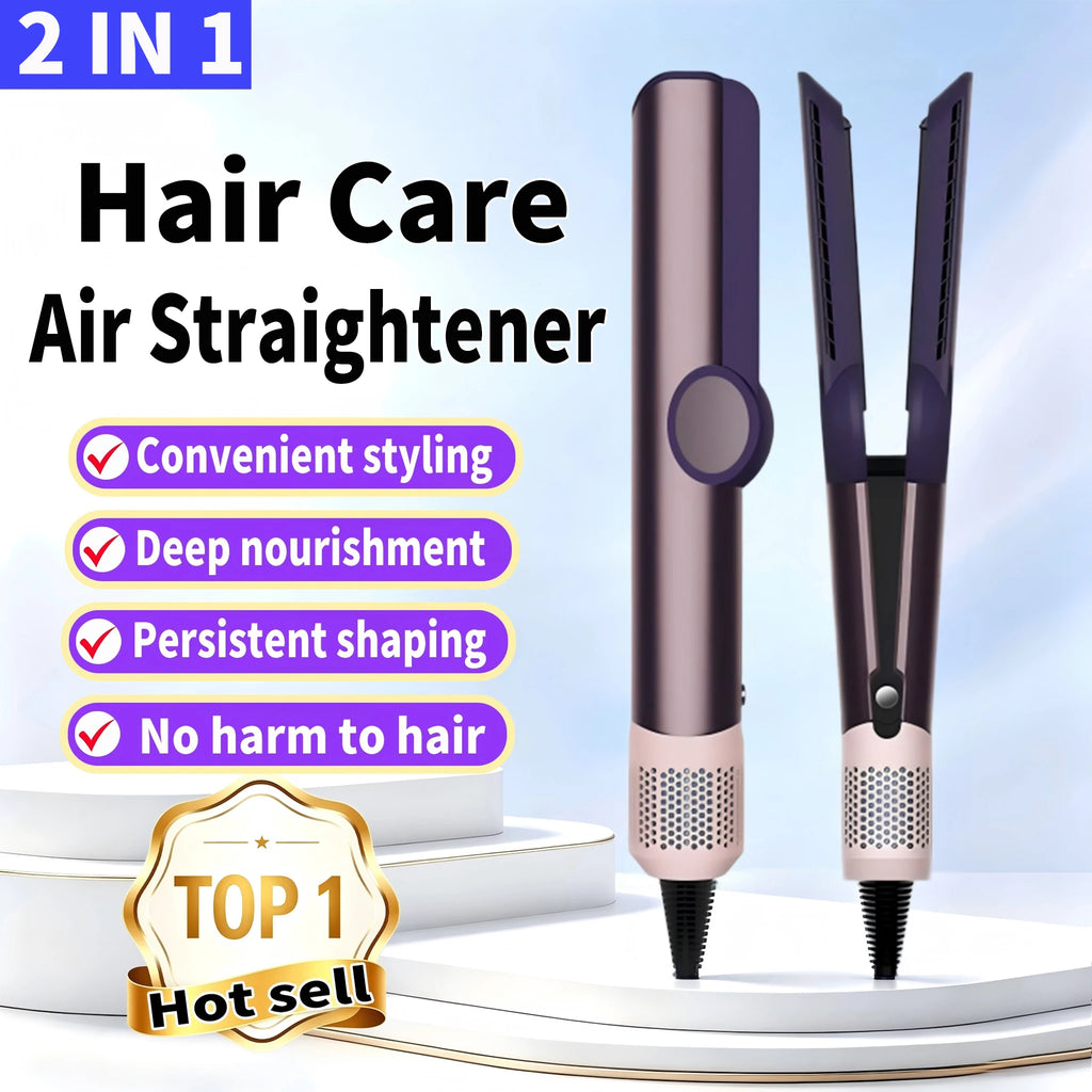 SenCiciMen 2-IN-1 Hair Straightener Hair dryer Negative Ion Flat Iron for Less Frizz Shiny & Smooth Hot Styling Tools  for Wigs