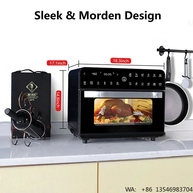 OEM 25L Electric air Fryer and Toast Oven Multi-Function Oil-Free Cooking Oven with Rotisserie Bracket for Household
