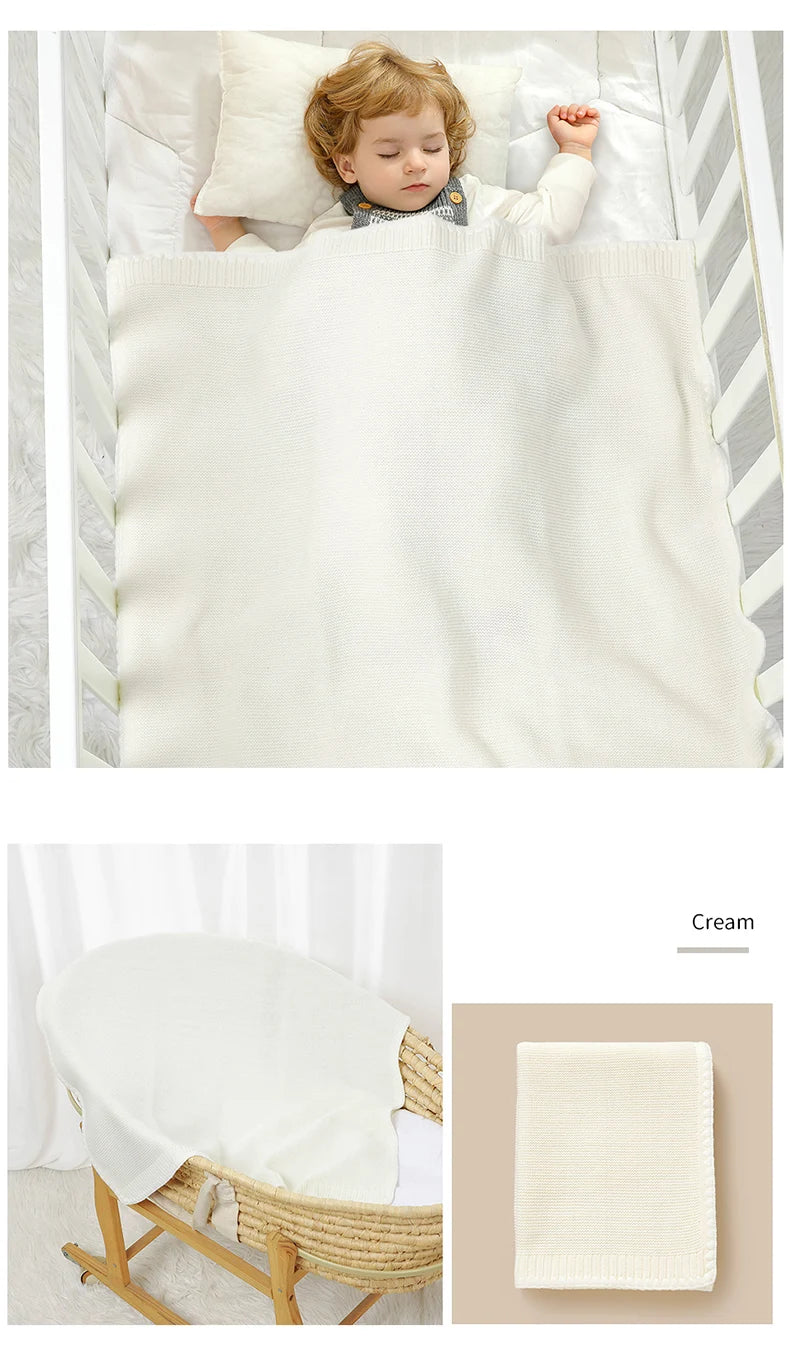 Baby Blankets Knitted Newborn Boy Girl Bedding Quilt 90*70CM Plaid Infant Stroller Swaddle Envelop Wrap Fashion Solid Super Soft