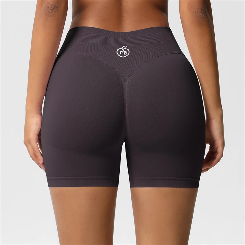 Women Bum Three Waist Sections Sports Shaping Shorts Seamless Sports Shorts For Women Cycling Jogging Fitness High Waist Push Up