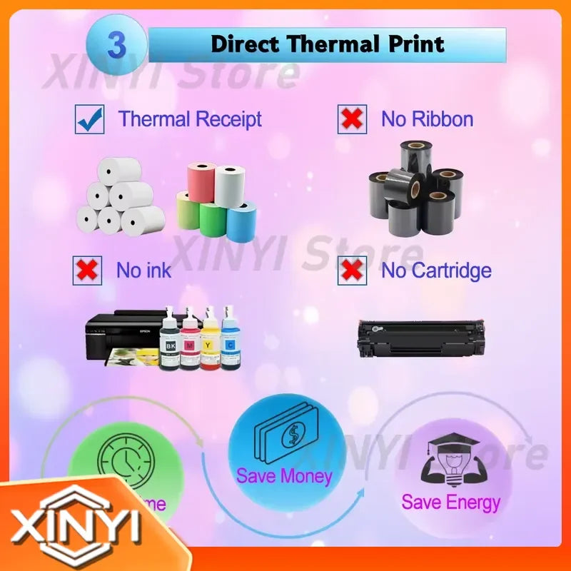 for AIXW 80mm Thermal Receipt Printer 203dpi Direct Thermal POS Printer for Supermarket Retail Shop Cash Register Bill