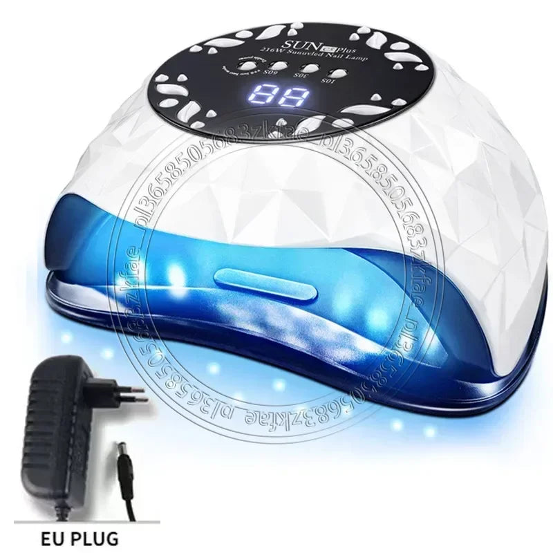 Auto Sensor 4‑Timer Gel Nail Curing Light 380W UV LED Salon‑Grade Quick Dry Manicure Polishing Tool Unit