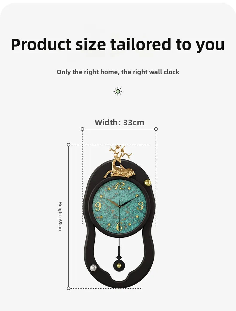 Retro French LED Wall Clock Watch Living Room Mute Pendulum Clock Elegant Taste Family Gift Art Decor Quartz Clock Home Decor