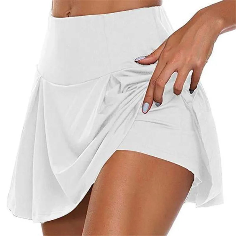 S-5XL 13 Colors Women Loose Fake Two Pieces Skirts Summer Female High Waist Solid Color Safety Dance Sport Short Skirts