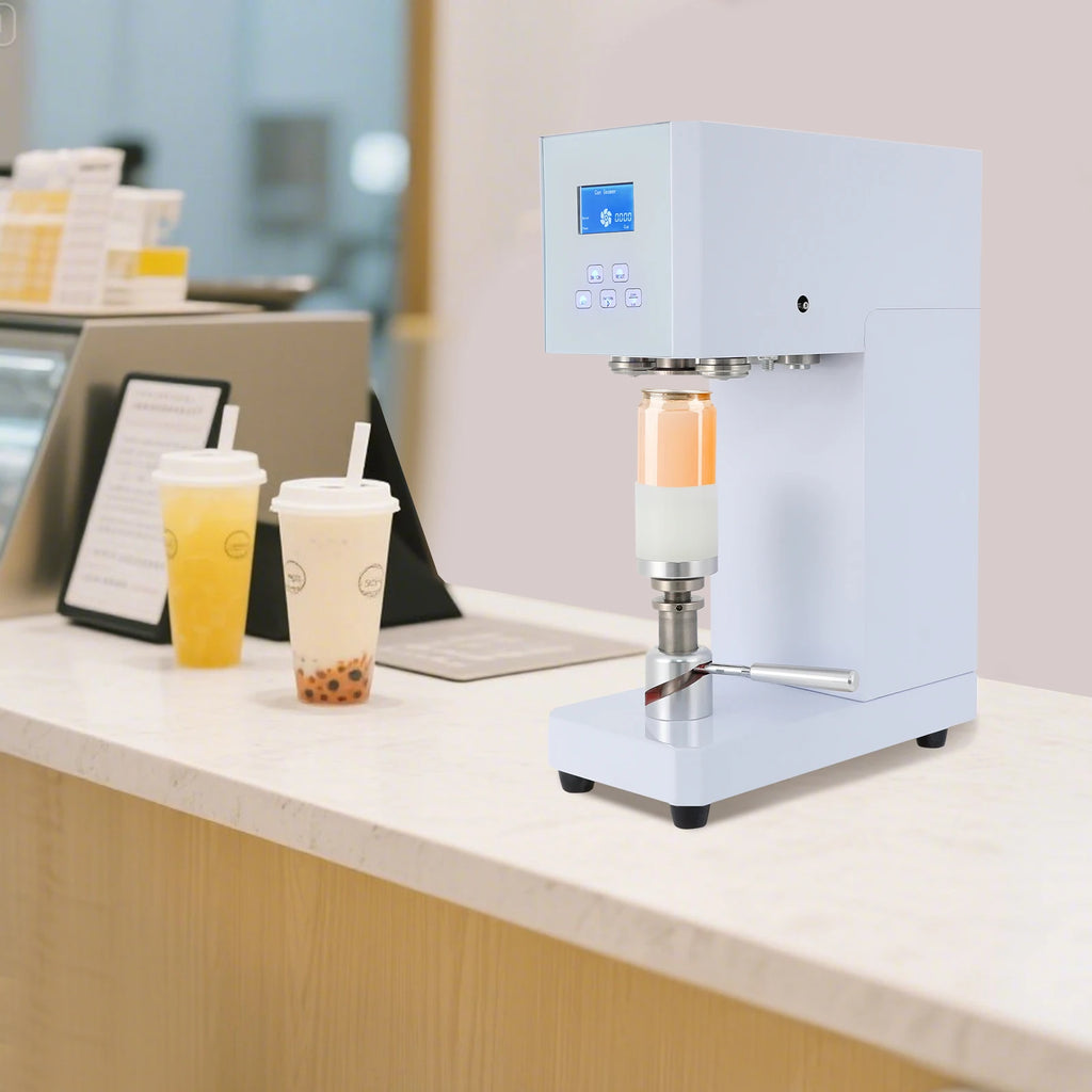 370W Automatic Milk Drink Bottle Sealer Cans Sealing Machine, Beverage Seal Machine LED Display