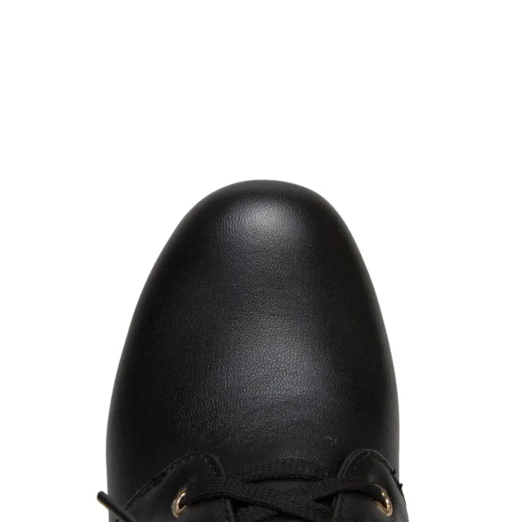Winter Fashion British Style Round Head High Heels Women Boots Black White Pink Sweet Butterfly-Knot High Heels Women Boots