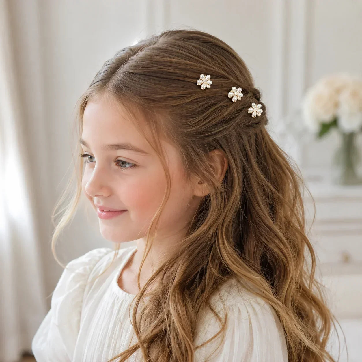 6/10PCS Cute Mini Flower Hair Claw Clips Colorful Opal Hairpins Sweet Small Hair Accessories for Girls Fashion Hair Accessories