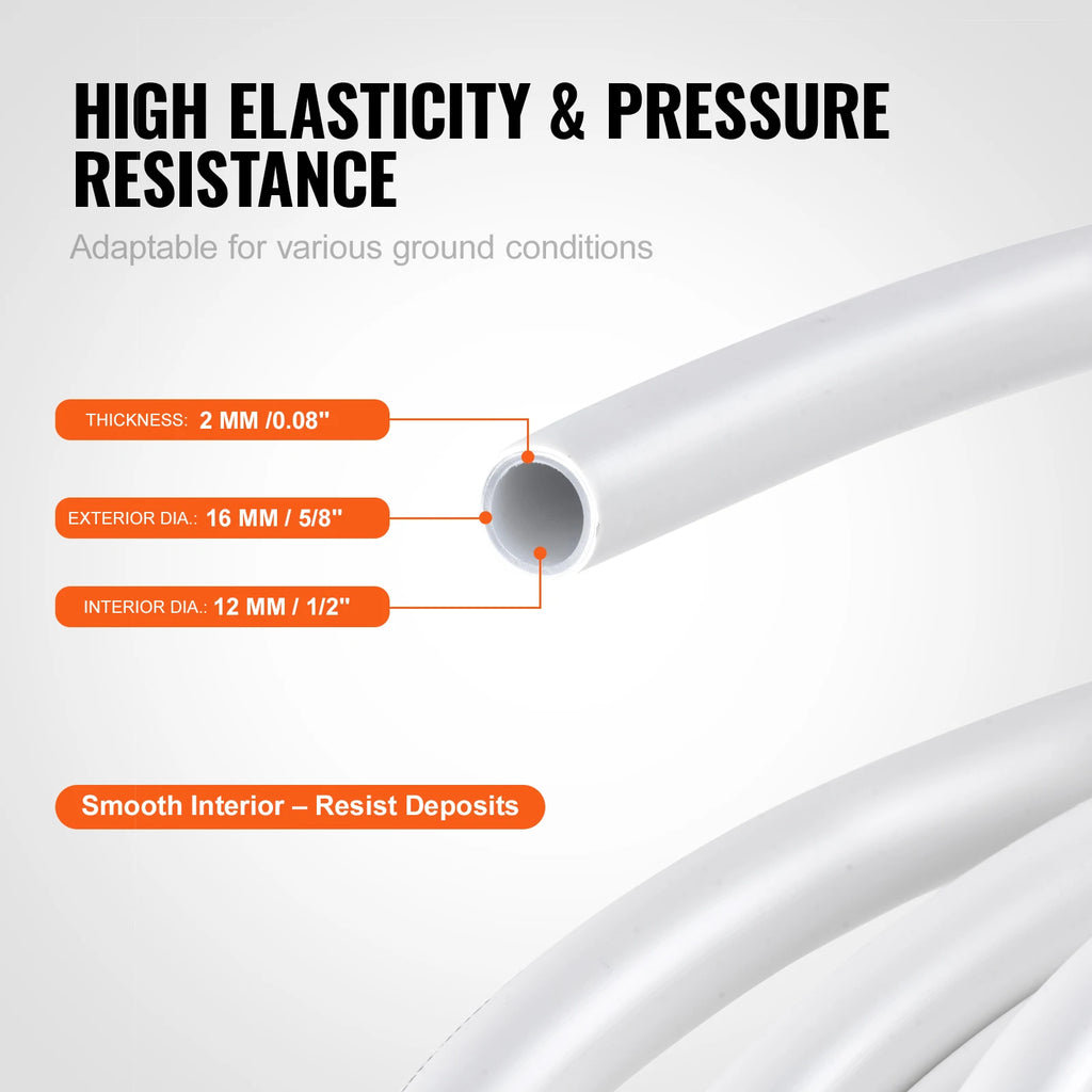SucceBuy PEX-AL-PEX Tube 656ft 5/8'' Diameter Aluminum-Plastic Composite Pipe Oxygen Barrier Radiant Floor Pipe 0.08'' Thickness