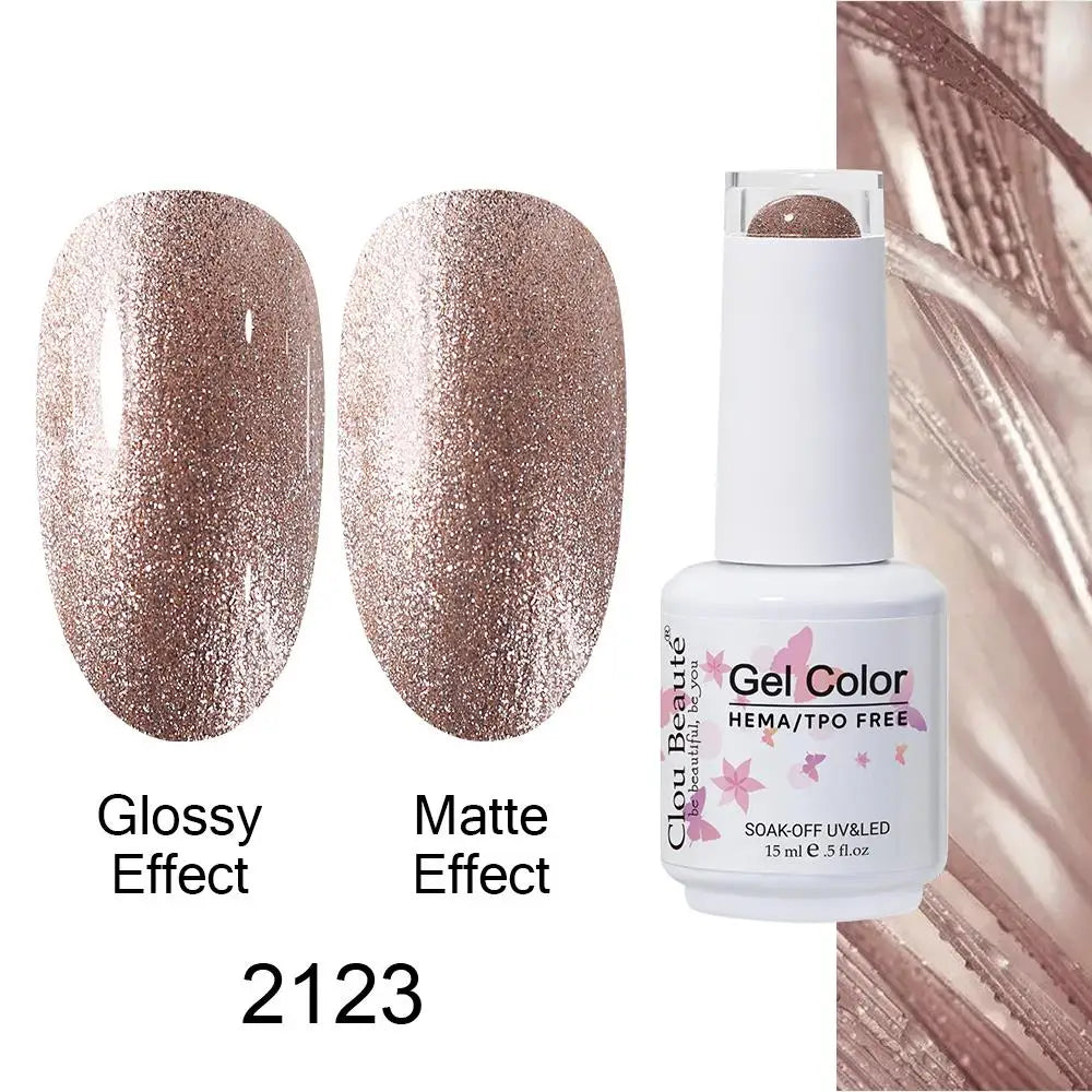 Clou Beaute HEMA TPO FREE Caramel Brown Wine Red Coffee Gel Nail Polish High Pigment Autumn Nail Art Full Coverage UV Varnish
