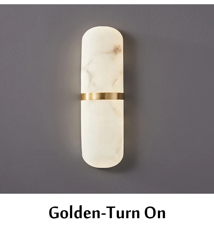 Semicylinder Wall Light Led 12W Imitation Marble Decor Bedside Lamp Living Dining Room Bathroom Doorway Hallway Sconce Lights