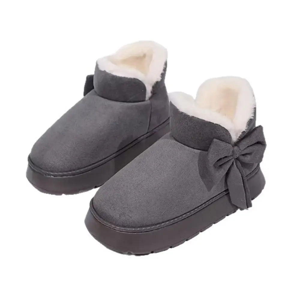 Bow-knot Women's Snow Boots Lining Keep Warm Slip-On Platform Boots Soft Comfortable Winter Shoes