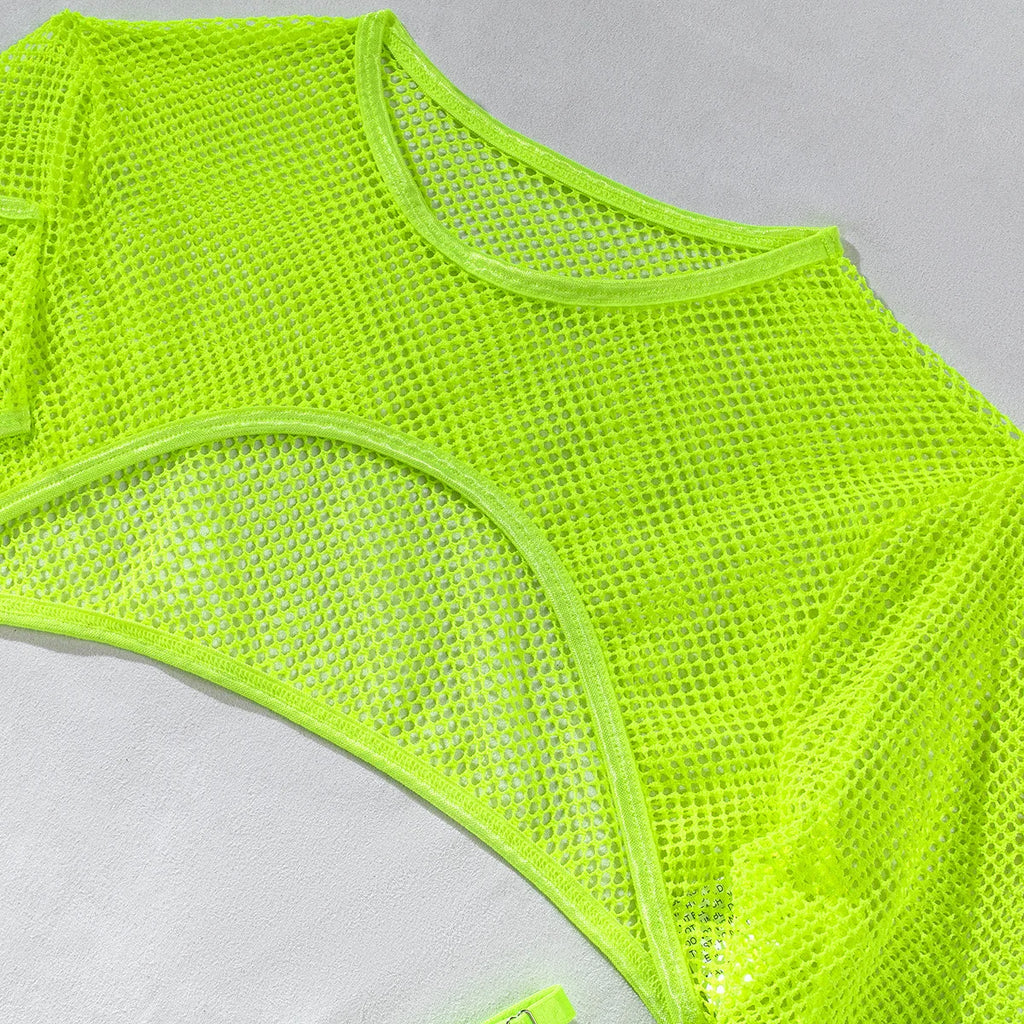 Sexy Transparent Bra Set With Long Sleeve Crop Top Fishnet Lingerie Eco-Friendly Packing