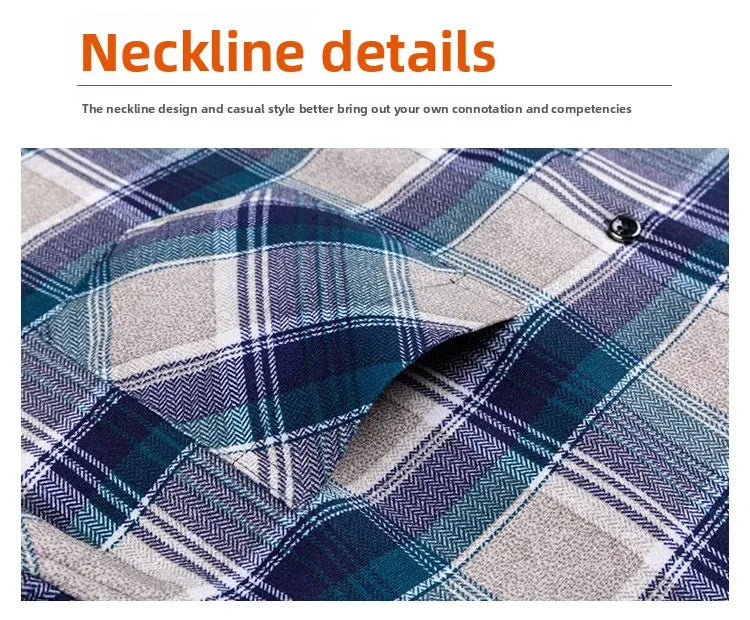 Thickened Fleece Winter Warm Shirt Men's Long Sleeve Plaid Casual Style Dad Clothes Comfortable Breathable Casual Shirt
