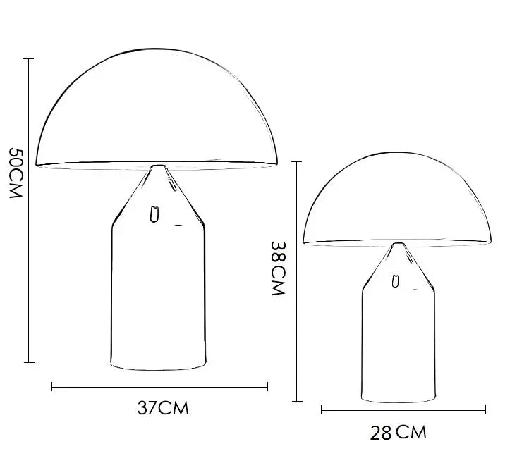 Oluce Atollo Lamp Modern Creative Mushroom Lamp for Bedroom Study Living Room Decoration Gold White Black Bedside Table Lamp