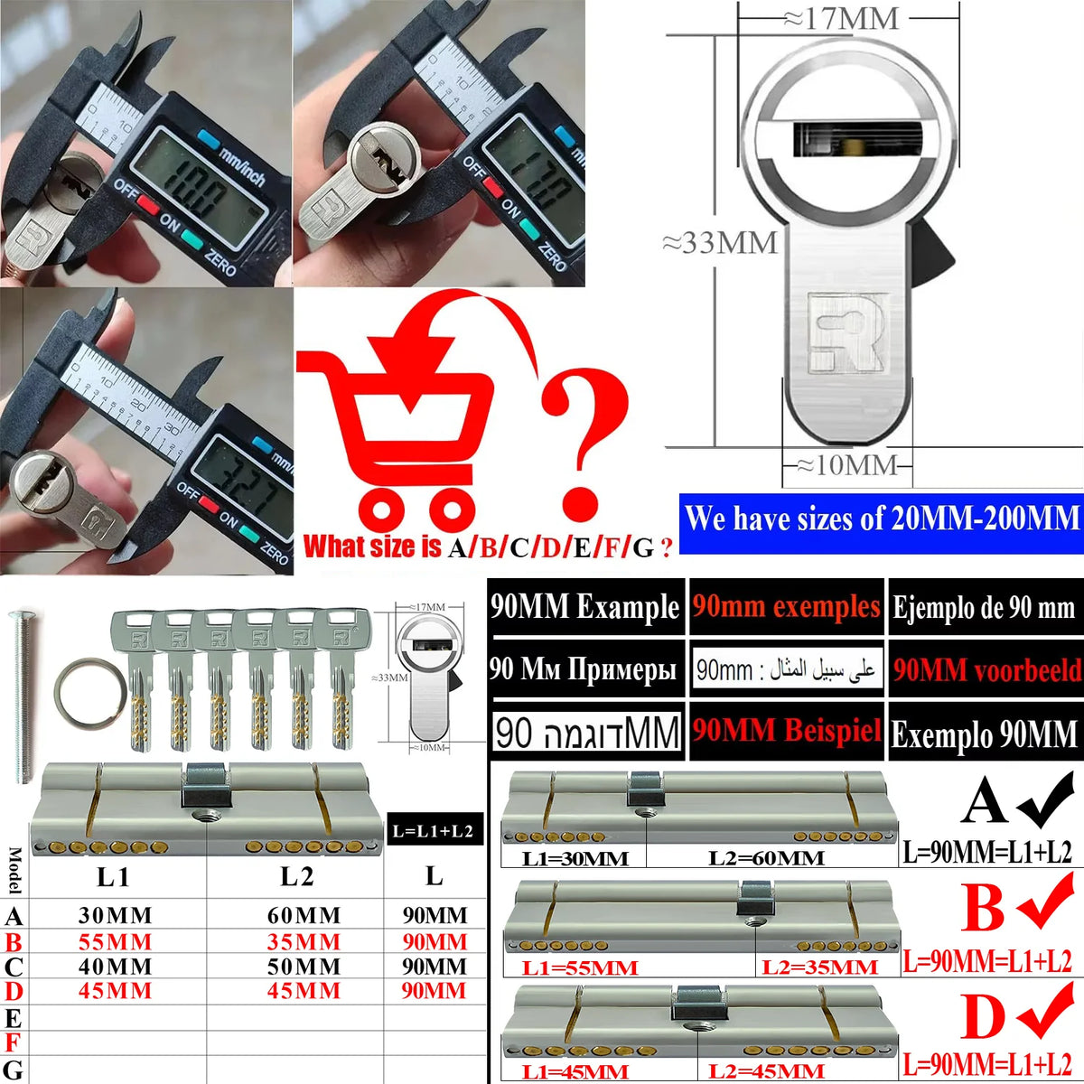 Customization: Open all household door locks with the same key. European standard high-quality 11 pin anti-theft lock cylinder