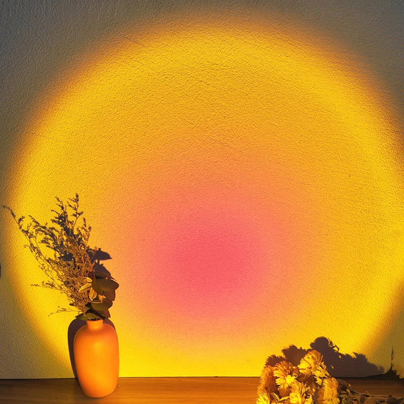 Creative Hexagonal Cat Eye Under Cabinet Light Sunset Red Projection Sunset Lamp Battery Powered Touch LED Decorative lights