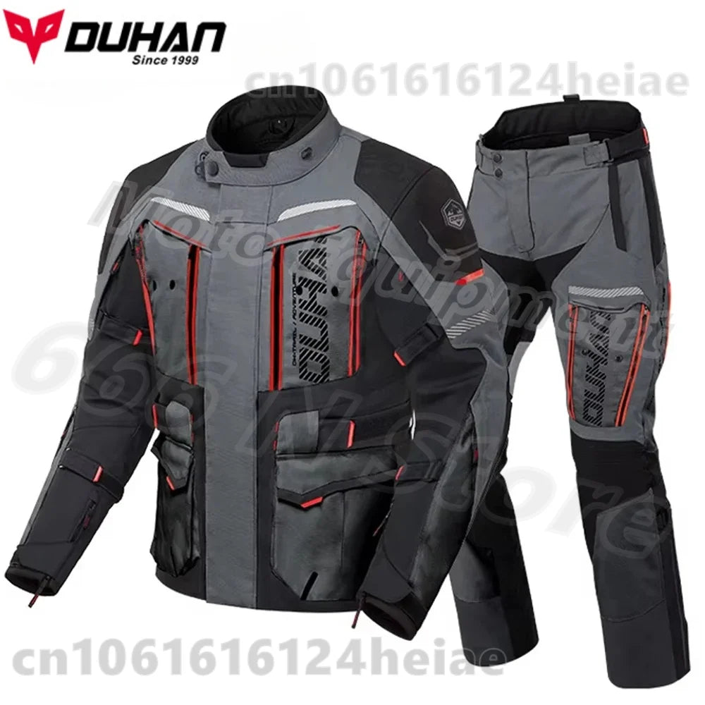 Waterproof Motorcycle Jacket and Pants Suit with CE Level Fall Protection Motocross Riding Gear for All Weather Conditions