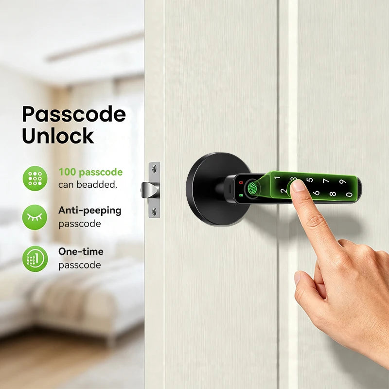 ICCSSI Tuya Electronic Digital Lock Smart Fingerprint Lock IC Card/Password/Fingerprint/key/APP Unlock for Apartment B208APRO