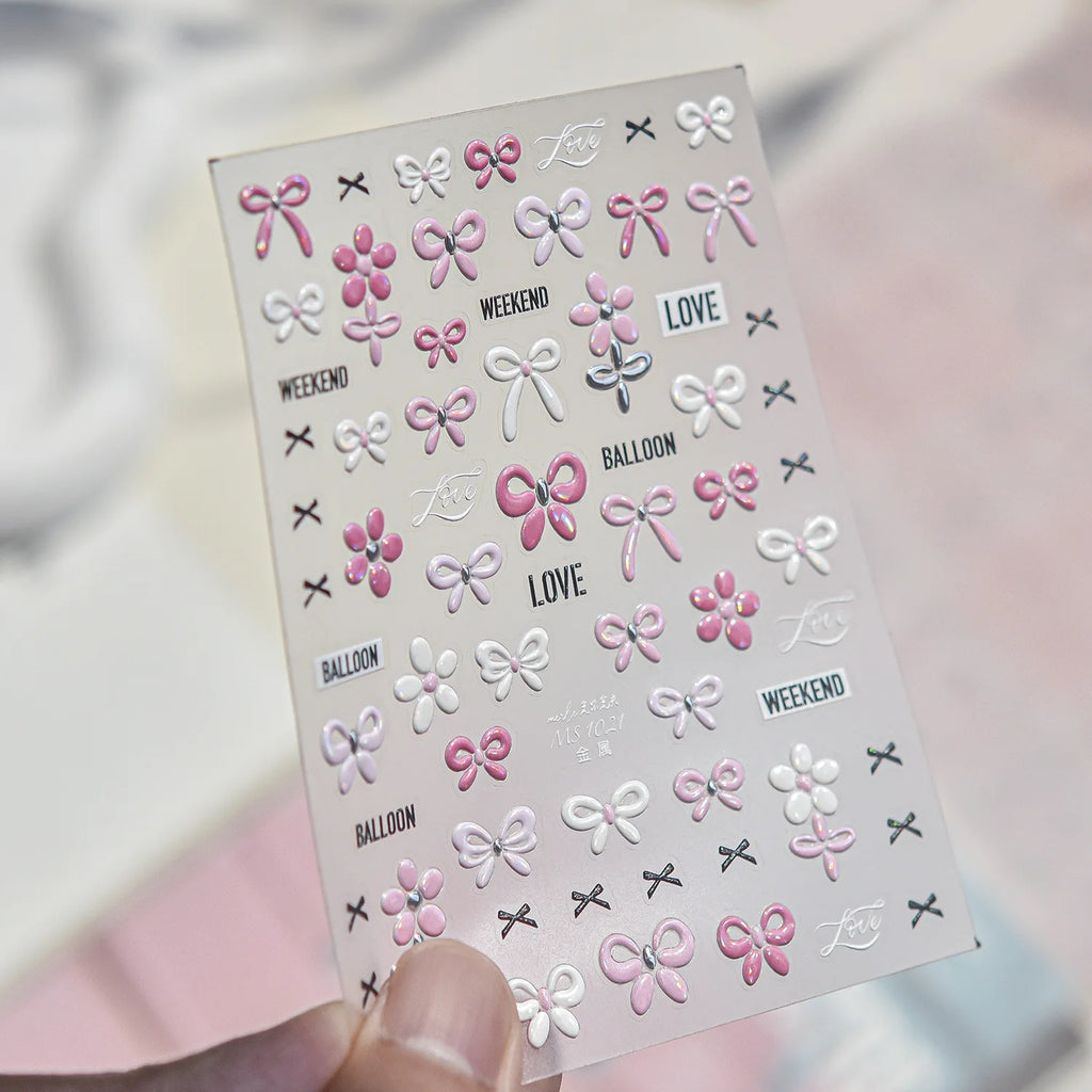 1Pcs Fashion Black White Silver Polka Dot Matrix Diffusion Pentagram Star Starburst Cross-shaped Adhesive DIY Nail Art Stickers