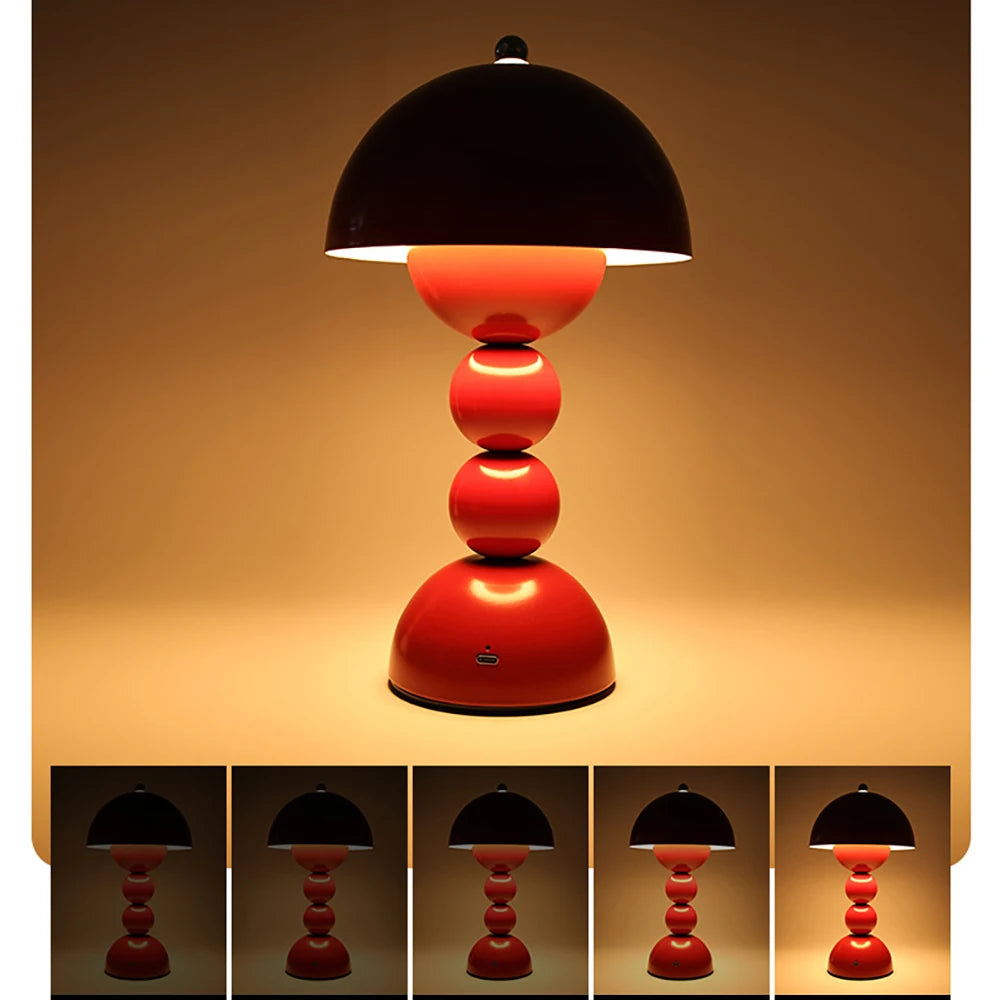 LED Flower Bud Desk Lamp Charging Touch Switch Room Decoration Bedroom Mushroom Lamp Restaurant Atmosphere Lamp