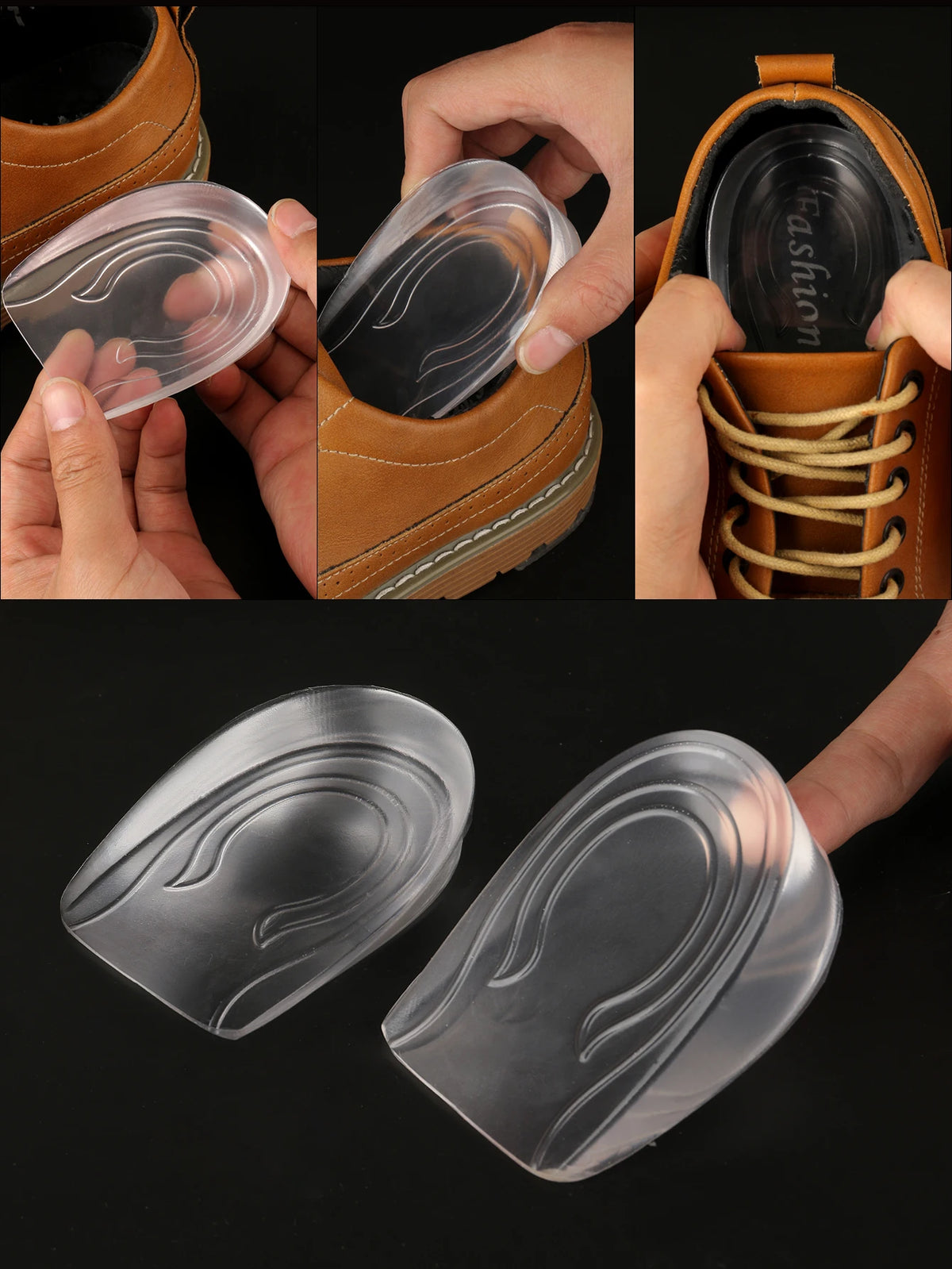 Upgrade and Widen Height Increase Insoles, 1/4" to 1" Gel Shoe Heels Inserts for Leg Length Discrepancies-4 Layers,1 Pair
