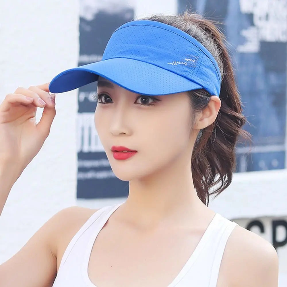 Summer Breathable Sun Hat Adjustable Quick-drying Sports Visor Casual Top Empty Beach Hat Running