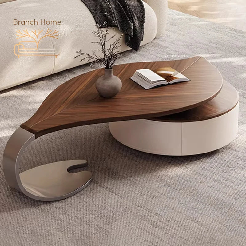 ！@Living Room Furniture Set Wooden Modern Nesting China Small Oval Shape Side Tea Table Design Leaf Shaped Coffee Table