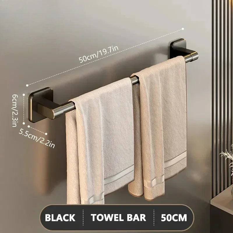 Towel Rack with Non Perforated Suction Cup Wall Mounted Towel Rack High-quality Bathroom Storage Rack Bathroom Crossbar