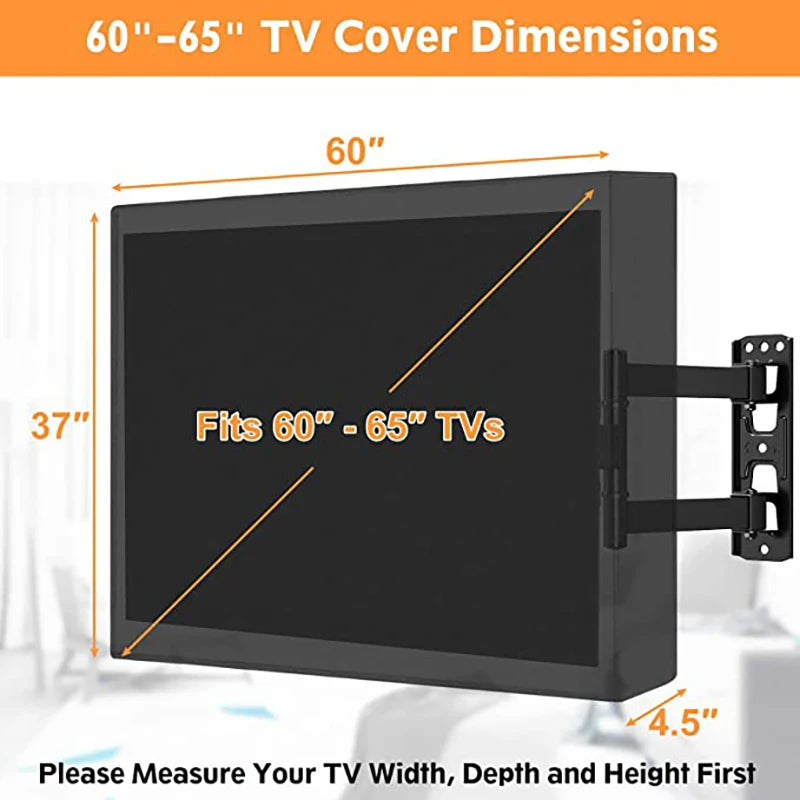 Regular Size Weatherproof and Dustproof Outdoor TV Cover 40" 46" 50" 55" 60" 65" Protect TV Screen Garden Patio Outdoor TV Cover