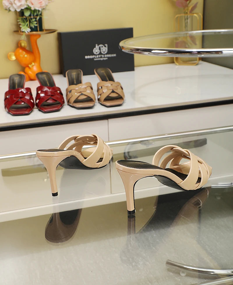 Fine heeled classic design, elegant and sexy style for women, high comfort, suitable for various occasions, fine heeled slippers
