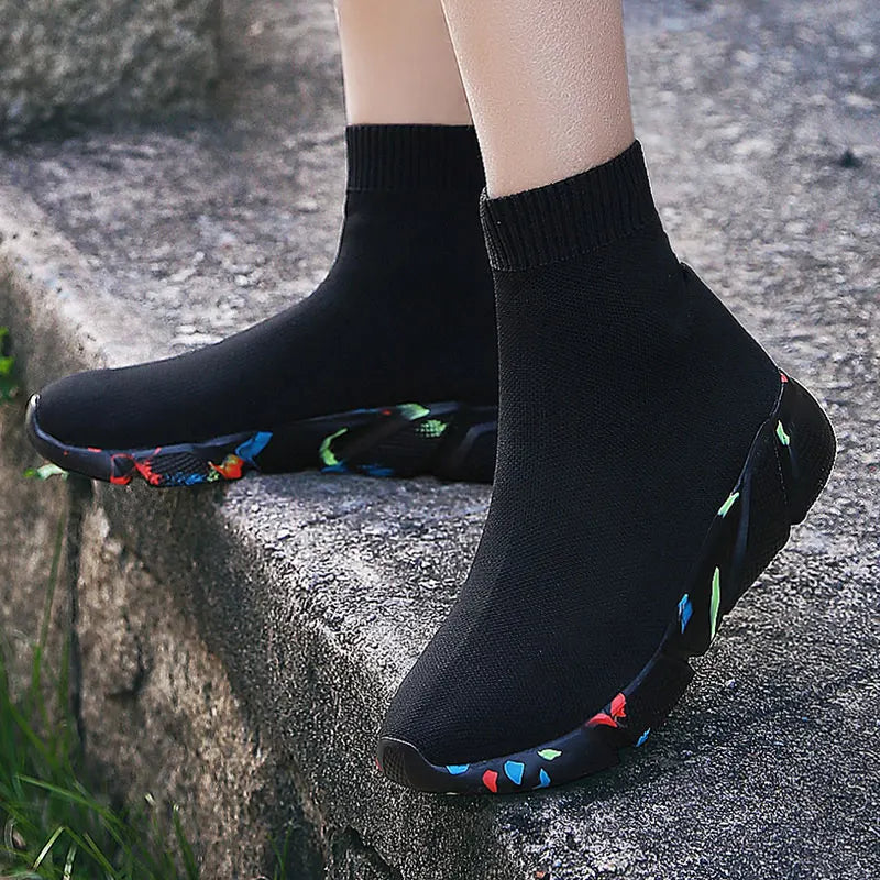 MWY Women's Sports Shoes High Top Warm Socks Shoes Casual Sneakers Men Zapatillas De Mujer Ofertas Walking Shoes Size 35-47