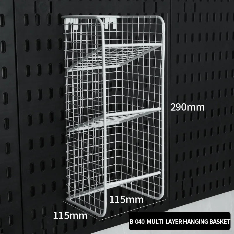 Study Room Pegboard with Shelves Tool Free Wall Grid Scratch Proof Easy to Install for Computer Desk Accessories