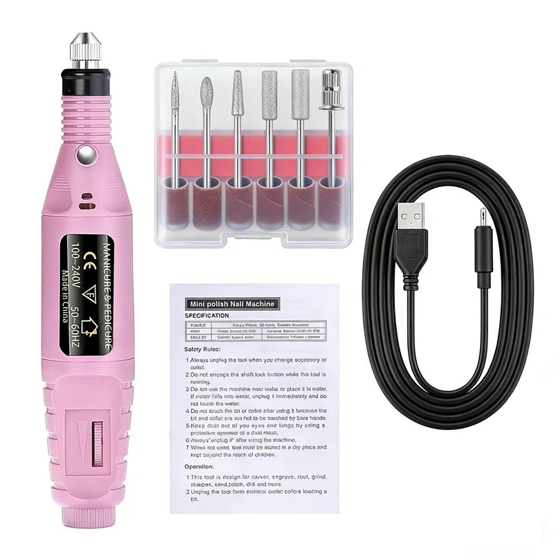 Professional Nail Drill Set Manicure Cutter Nail Equipment Nail Supplies Home Use Electric  Nail Drill Machine Nail Grinder