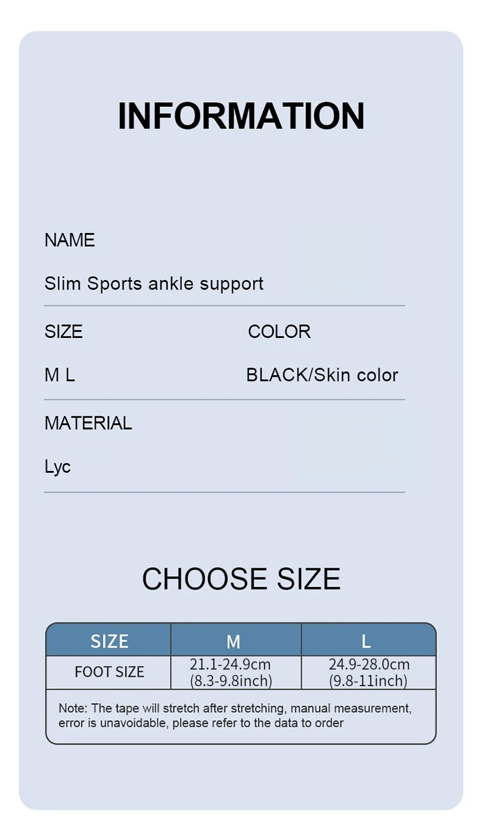 GOBYGO 1Pcs Ultra-thin High Elastic Ankle Sprain Recovery Immobilization Anti-fracture Ankle Strain Protection Sleeve Men Women