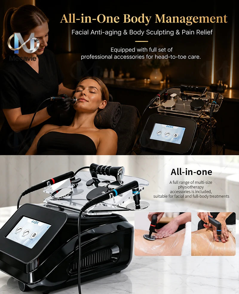 2026New 448KHZ INDIBA Tecar Therapy Machine Physiotherapy Pain Relief Body Slimming Skin Rejuvenation Salon SPA Beauty Equipment