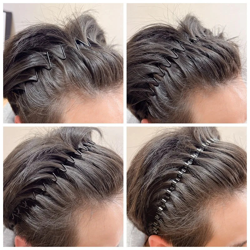 3pcs Men's Hair Hoops Simplified Korean Fashion Wash Face Anti Slip Head Hoops Sports Invisible Hair Clips Women's Hair Hoops