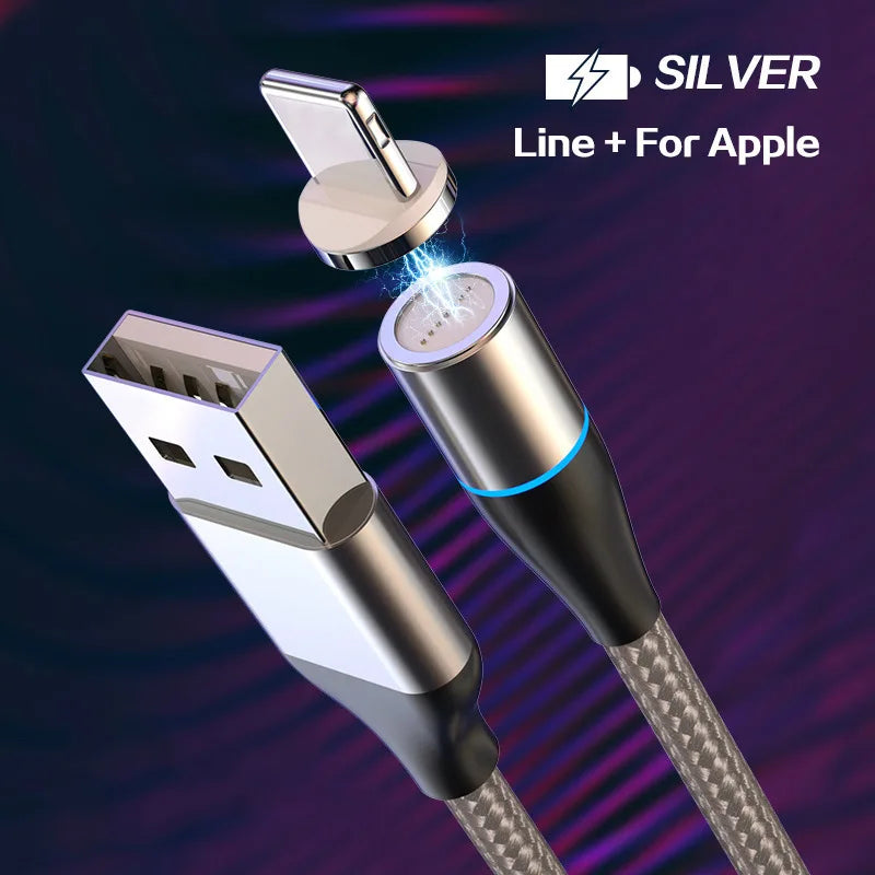 5A Super Fast Magnetizing Data Cable 3 In 1 Multi Function Mobile Phone Charging Cable For Iphone Android Huawei Typec Luminous