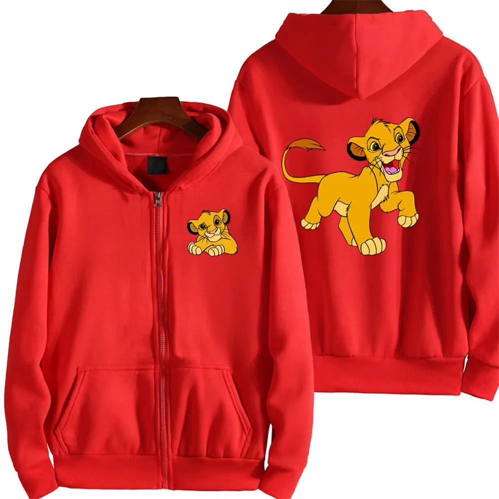 The Lion King Anime Women Zipper Hoodie Jacket Spring Autumn 2025 Fashion Men Sweatshirt Green Couple Oversized Clothes Coats