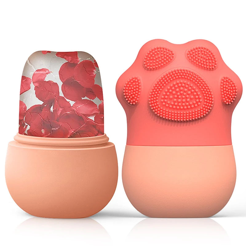 Ice Face Roller Silicone Ice Roller For Face and Eyes Puffiness Relief Reusable Facial Ice Mold Skin Care Beauty Tools For Women