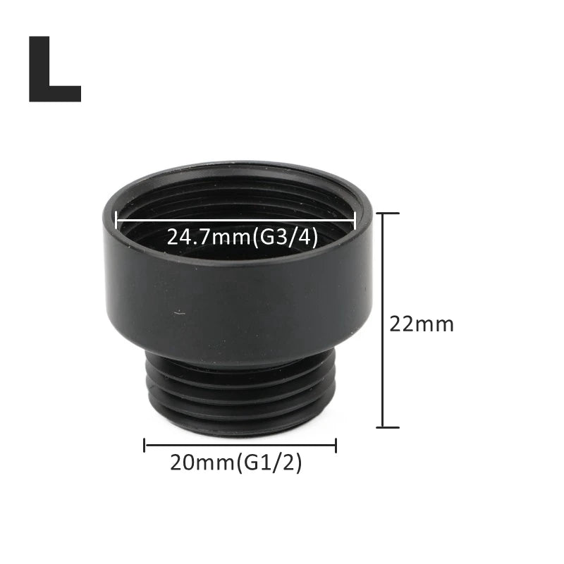 Black Brass Shower Arm Adapter G1/2’’ G3/4 Shower Diverter Valve For Handheld Shower Head Bathroom Kitchen Accessories