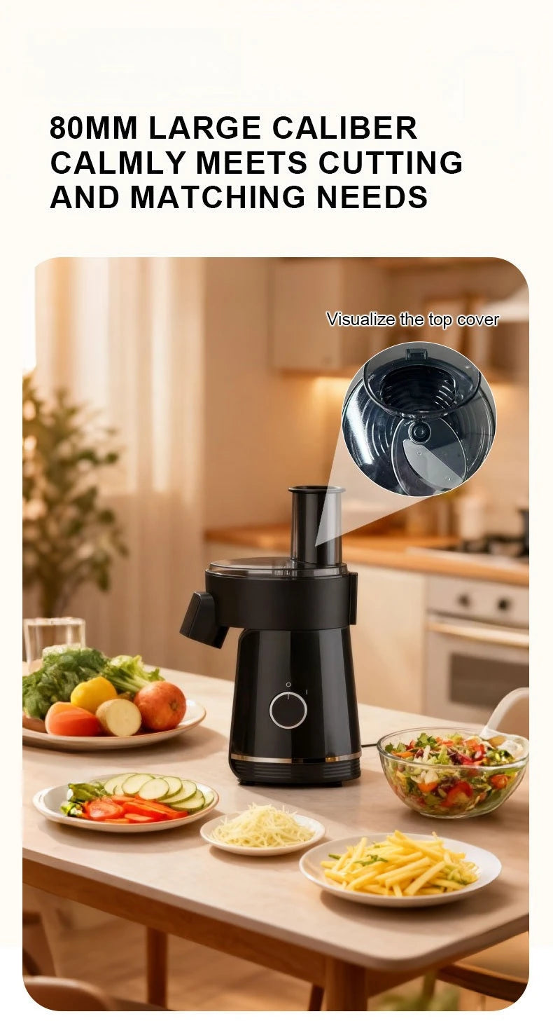 Electric Food Chopper 200W 6 In 1 Multifunctional Slicer Shredder Cutter Eu Plug Household Kitchen Food Processing Machine