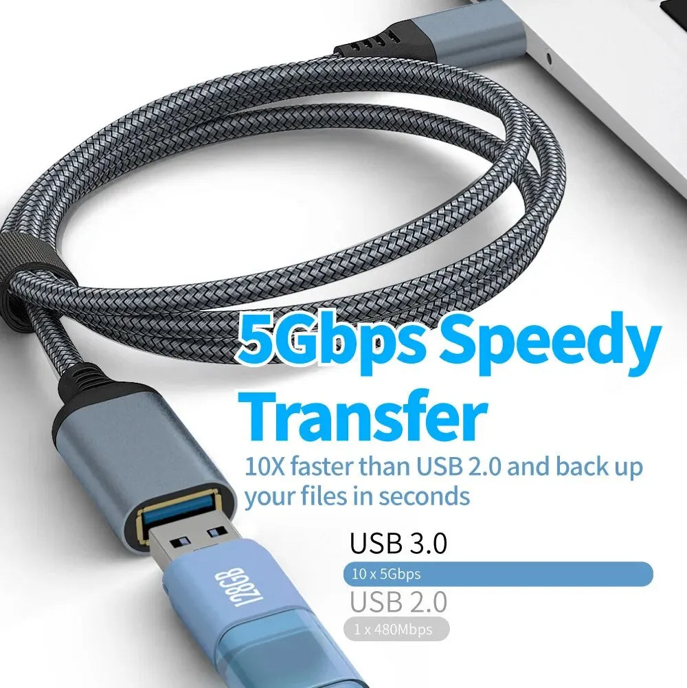USB 3.0 Male-To-Female Extension Cable High-Speed Transmission Data Cable For Computer Camera Printer TV Extension Braided Cable